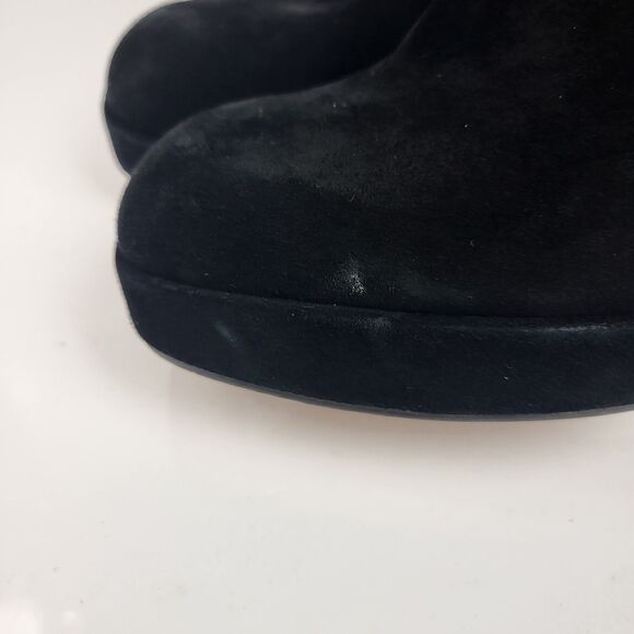 Dolce Vita Ankle Boots Womens Ulyses Black Suede Block Heel Zip Size 10